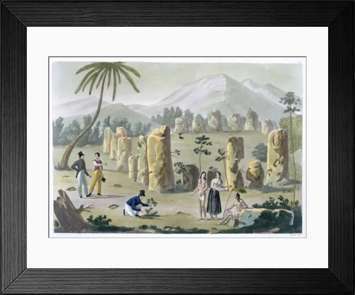 Framed Print : House of the Ancients, Island of Tinian, c1820-1839. Artist: G Bramati Framed Print : House of the Ancients, Island of Tinian, c1820-1839. Artist: G Bramati