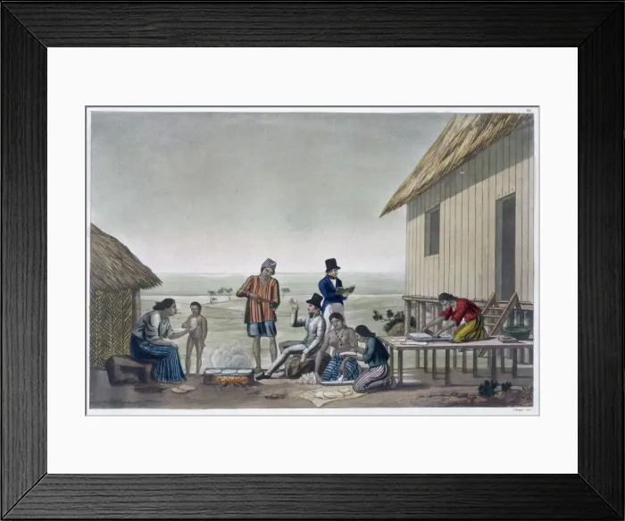 Framed Print : Occupations of the Agagna people, Mariana Islands, c1820-1839 Framed Print : Occupations of the Agagna people, Mariana Islands, c1820-1839