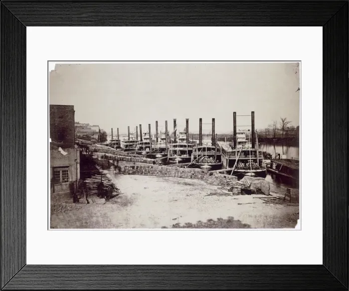 Framed Print : Steamers on the Mississippi, USA, 19th century Framed Print : Steamers on the Mississippi, USA, 19th century