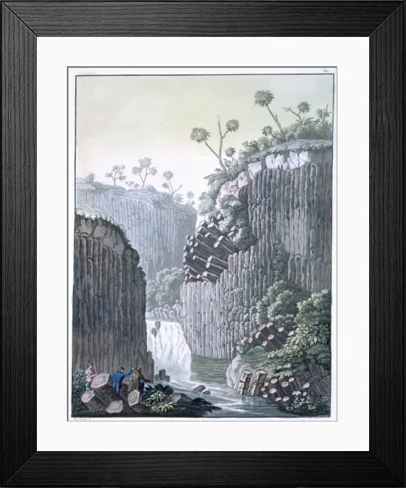 Framed Print : Explorers with Humboldts expedition at the basalt cliffs at Regla, Mexico, c1820-1839 Framed Print : Explorers with Humboldts expedition at the basalt cliffs at Regla, Mexico, c1820-1839