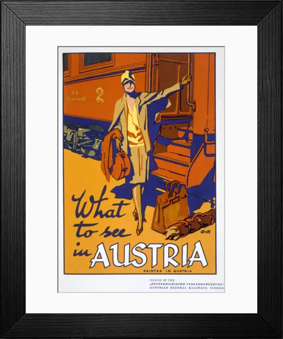 Framed Print : What to see in Austria, travel poster, c1920s