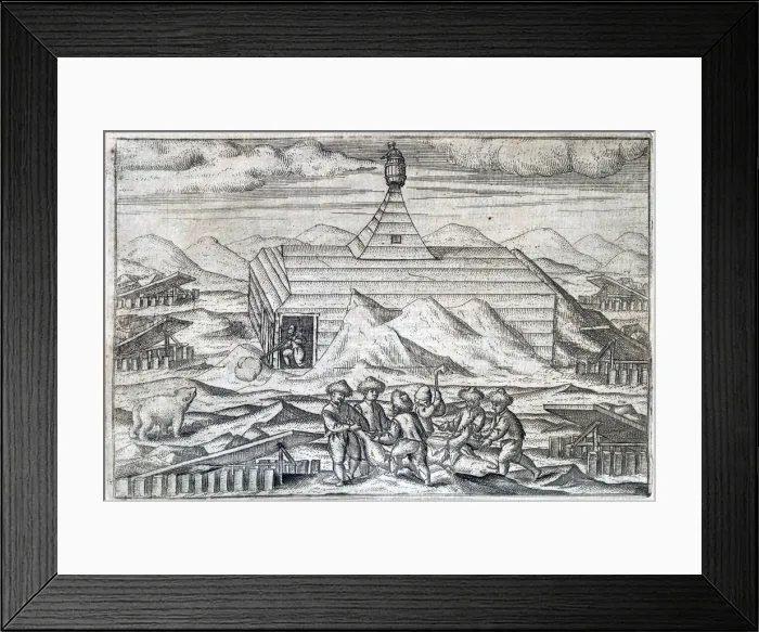 Framed Print : William Barents Arctic expedition, 1596-1597 (1598) Framed Print : William Barents Arctic expedition, 1596-1597 (1598)
