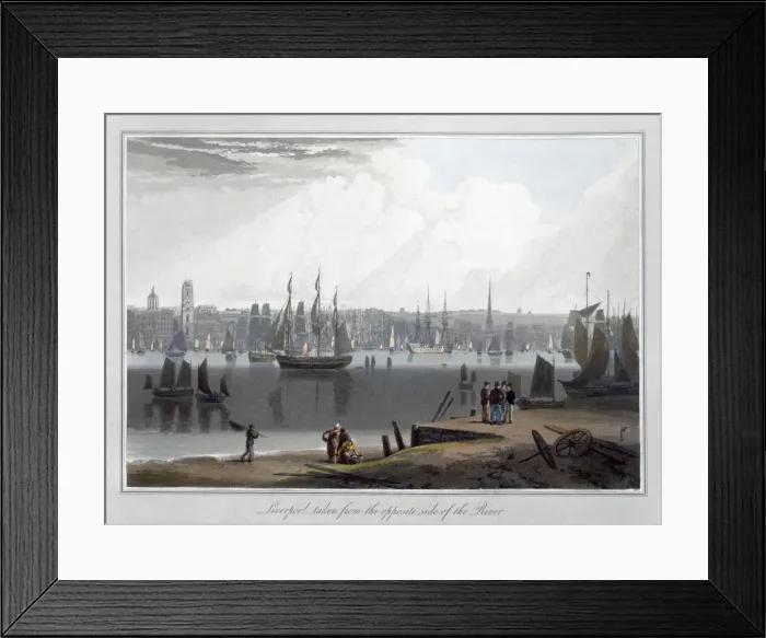 Framed Print : Liverpool, taken from the oppersite side of the River, 1815. Artist: William Daniell Framed Print : Liverpool, taken from the oppersite side of the River, 1815. Artist: William Daniell