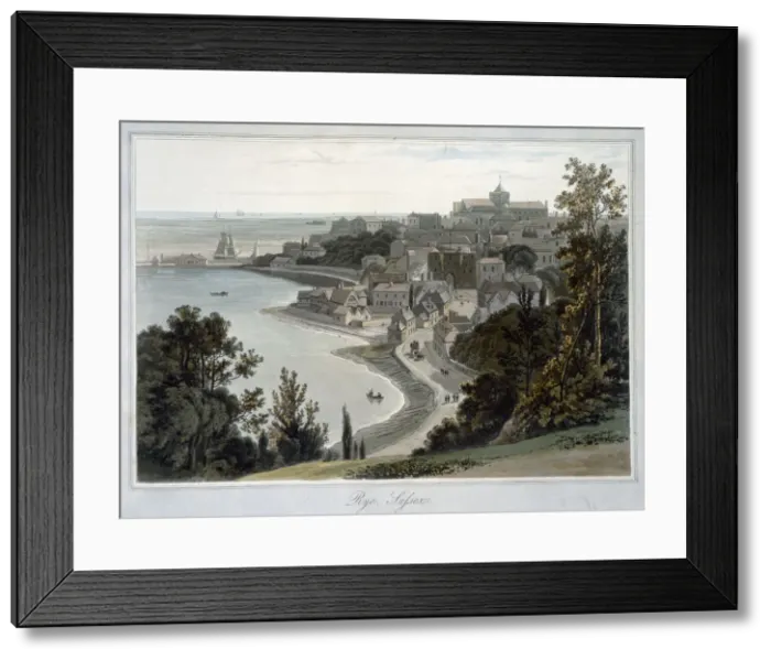 Framed Print : Rye, Sussex, 1823. Artist: William Daniell Framed Print : Rye, Sussex, 1823. Artist: William Daniell