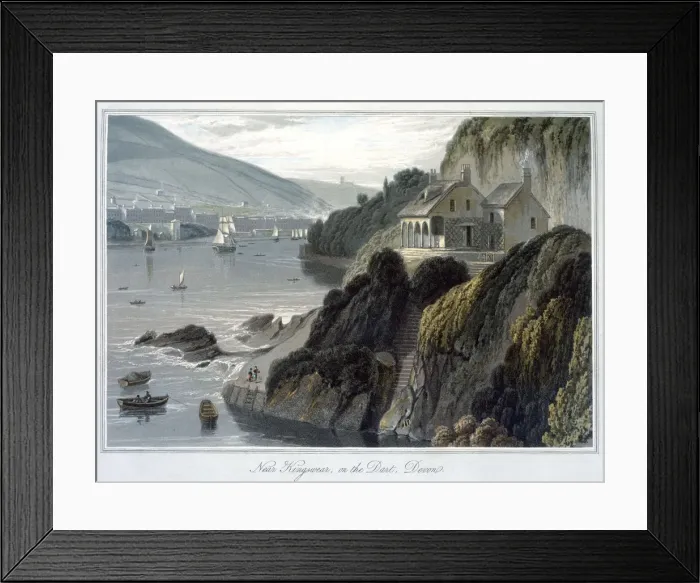 Framed Print : Near Kingswear, on the Dart, Devon, 1825. Artist: William Daniell Framed Print : Near Kingswear, on the Dart, Devon, 1825. Artist: William Daniell