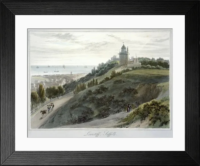 Framed Print : Lowestoft, Suffolk, 1814-1825. Artist: William Daniell Framed Print : Lowestoft, Suffolk, 1814-1825. Artist: William Daniell