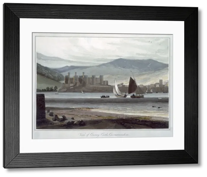 Framed Print : View of Conway Castle, Caernarvonshire, Wales, 1814-1825. Artist: William Daniell Framed Print : View of Conway Castle, Caernarvonshire, Wales, 1814-1825. Artist: William Daniell