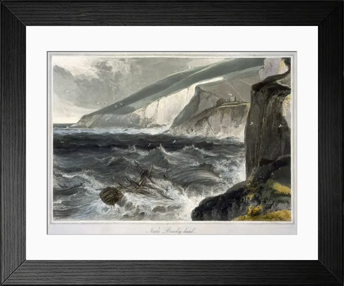 Framed Print : Near Beachy Head, Sussex, 1823. Artist: William Daniell Framed Print : Near Beachy Head, Sussex, 1823. Artist: William Daniell