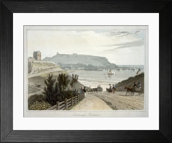 Framed Print : Scarborough, Yorkshire, 1822. Artist: William Daniell Framed Print : Scarborough, Yorkshire, 1822. Artist: William Daniell