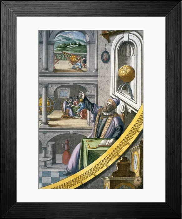 Framed Print : Tycho Brahe, Danish astronomer, (c1630). Artist: Joan Blaeu Framed Print : Tycho Brahe, Danish astronomer, (c1630). Artist: Joan Blaeu