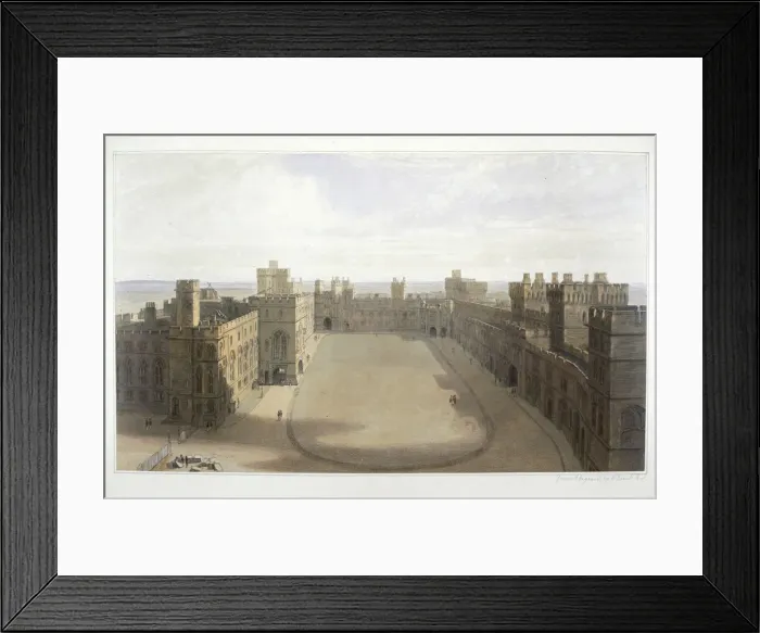 Framed Print : Looking onto the Quadrangle at Windsor, c1825-1830. Artist: William Daniell Framed Print : Looking onto the Quadrangle at Windsor, c1825-1830. Artist: William Daniell