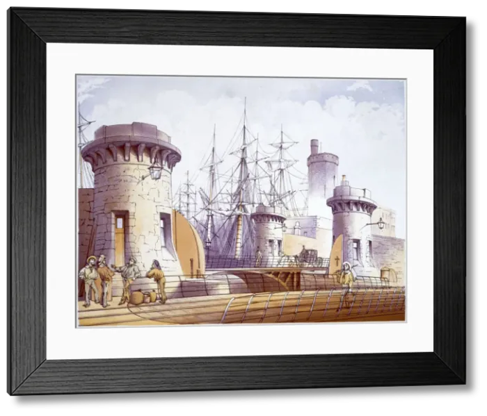 Framed Print : Sailors on the dockside, Liverpool, 1864. Artist: William Gawin Herdman Framed Print : Sailors on the dockside, Liverpool, 1864. Artist: William Gawin Herdman