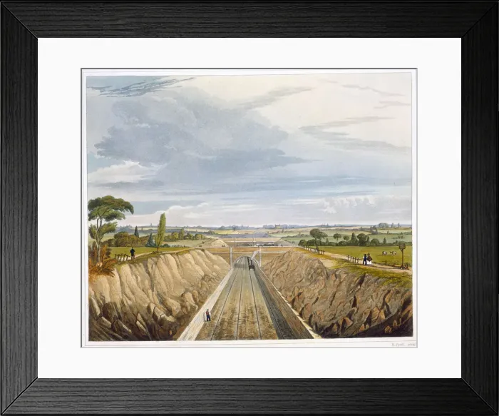 Framed Print : Near Liverpool, looking towards Manchester, Liverpool and Manchester Railway, 1833 Framed Print : Near Liverpool, looking towards Manchester, Liverpool and Manchester Railway, 1833