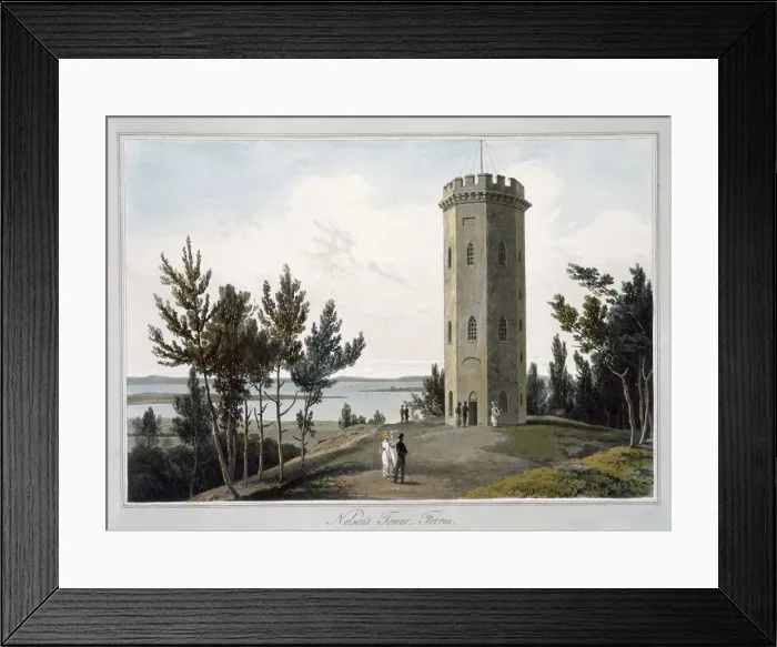 Framed Print : Nelsons Tower, Forres, Moray, Scotland, 1821. Artist: William Daniell Framed Print : Nelsons Tower, Forres, Moray, Scotland, 1821. Artist: William Daniell