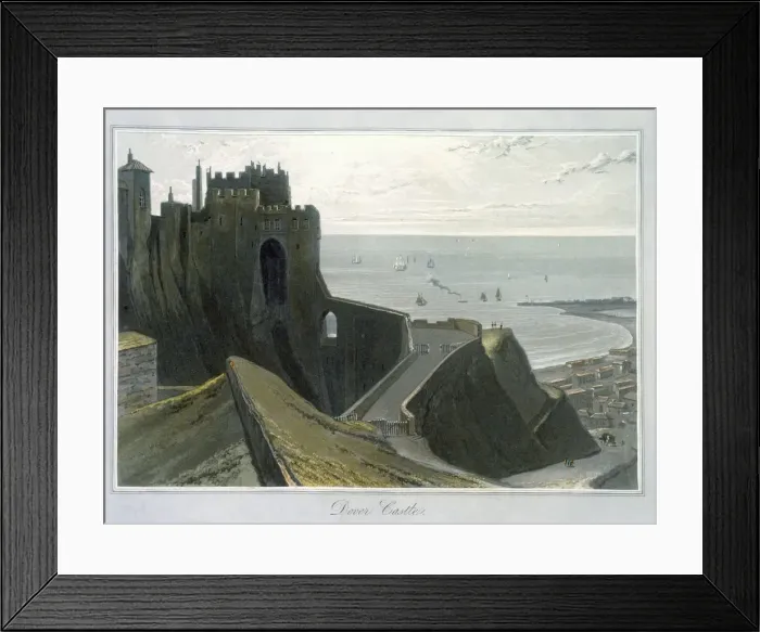 Framed Print : Dover Castle, Kent, 1823. Artist: William Daniell Framed Print : Dover Castle, Kent, 1823. Artist: William Daniell