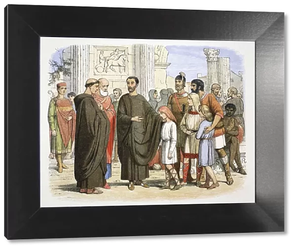 St Gregory the Great and the English slaves at Rome, 590 (1864)