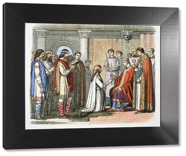 Baptism of King Guthrum, 878 (1864). Artist: James William Edmund Doyle