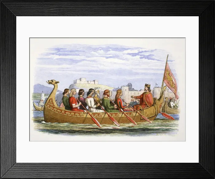 Framed Print : The barge of Edgar manned by eight kings on the Dee, 973 (1864) Framed Print : The barge of Edgar manned by eight kings on the Dee, 973 (1864)