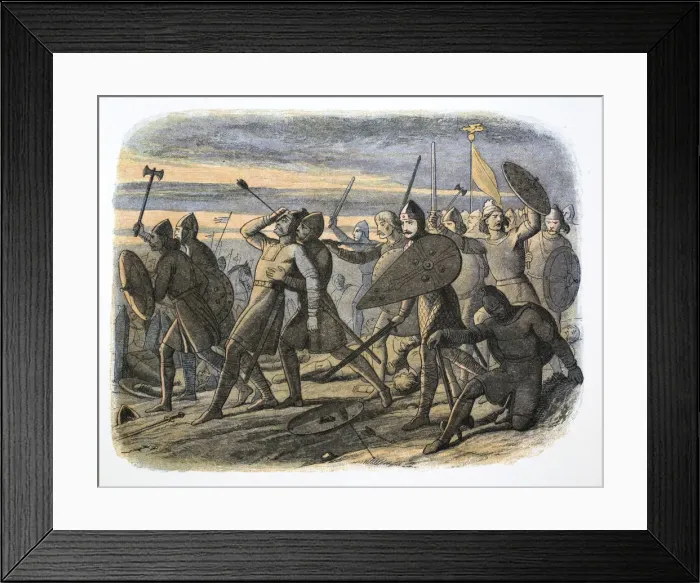 Framed Print : Death of King Harold, Battle of Hastings, 1066 (1864). Artist: James William Edmund Doyle Framed Print : Death of King Harold, Battle of Hastings, 1066 (1864). Artist: James William Edmund Doyle