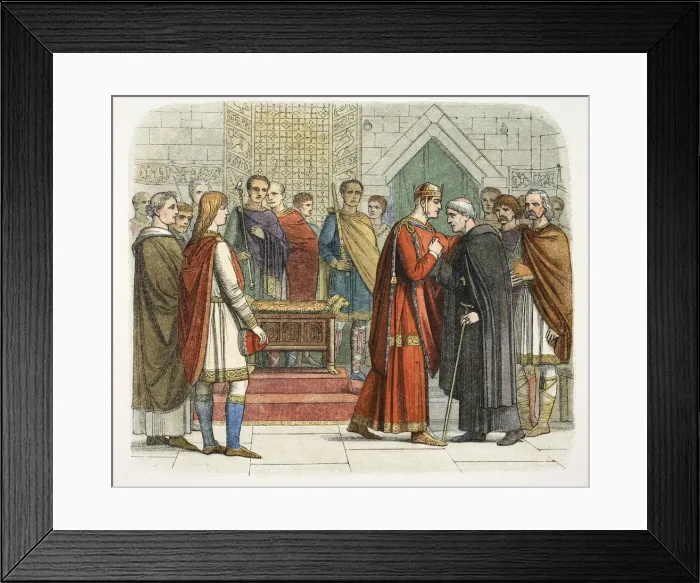 Framed Print : King William I pays court to the English leaders, c1066 (1864) Framed Print : King William I pays court to the English leaders, c1066 (1864)