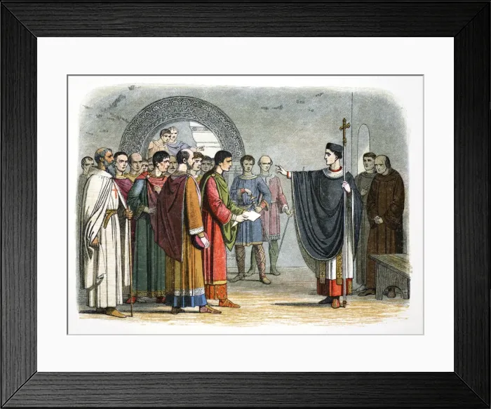Framed Print : Thomas a Becket forbids the Earl of Leicester to pass sentence on him, 1162 (1864) Framed Print : Thomas a Becket forbids the Earl of Leicester to pass sentence on him, 1162 (1864)