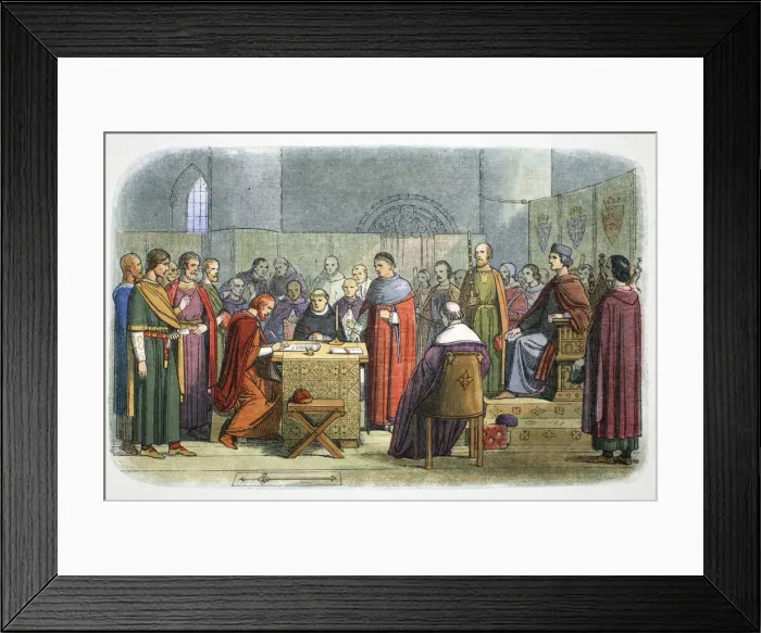Framed Print : Edward I of England acknowledged as suzerain of Scotland, 1290 (1864) Framed Print : Edward I of England acknowledged as suzerain of Scotland, 1290 (1864)