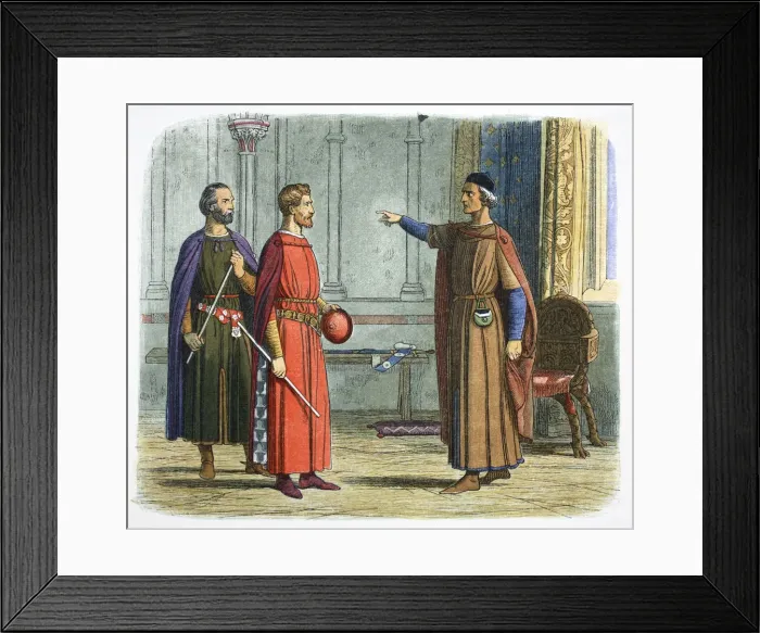 Framed Print : King Edward I threatens the Lord Marshal, 1297 (1864) Framed Print : King Edward I threatens the Lord Marshal, 1297 (1864)