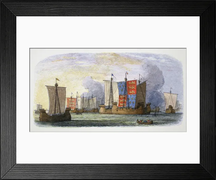 Framed Print : Battle of Sluys, 1340. Artist: James William Edmund Doyle Framed Print : Battle of Sluys, 1340. Artist: James William Edmund Doyle