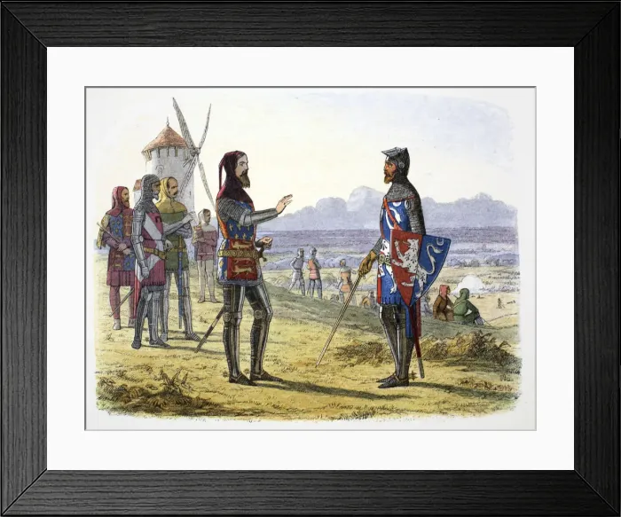 Framed Print : King Edward III refuses succour to his son at the Battle of Crecy, France, 1346 (1864) Framed Print : King Edward III refuses succour to his son at the Battle of Crecy, France, 1346 (1864)
