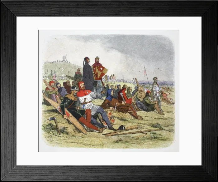 Framed Print : The English wait for the French at the Battle of Crecy, France 1346 (1864). Artist Framed Print : The English wait for the French at the Battle of Crecy, France 1346 (1864). Artist