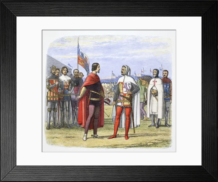 Framed Print : The Black Prince extorts an amnesty from Pedro the Cruel, Spain, 1367 (1864). Artist Framed Print : The Black Prince extorts an amnesty from Pedro the Cruel, Spain, 1367 (1864). Artist