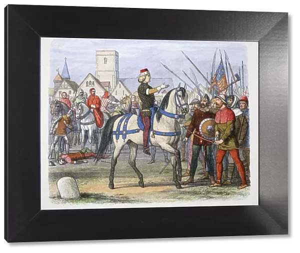King Richard II meets the rebels at Smithfield, Peasants Revolt, 1381 (1864). Artist