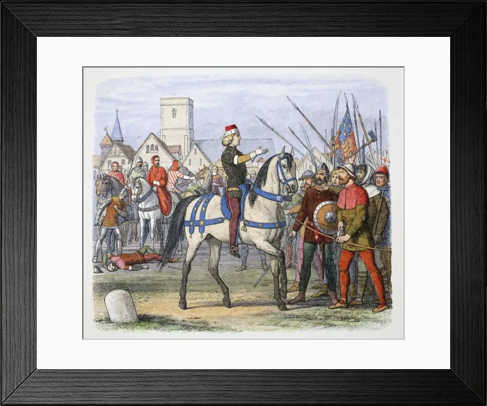 Framed Print : King Richard II meets the rebels at Smithfield, Peasants Revolt, 1381 (1864). Artist Framed Print : King Richard II meets the rebels at Smithfield, Peasants Revolt, 1381 (1864). Artist