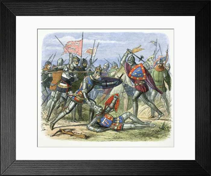Framed Print : Henry V of England attacked by the Duke of Alencon at the Battle of Agincourt, 1415 (1864) Framed Print : Henry V of England attacked by the Duke of Alencon at the Battle of Agincourt, 1415 (1864)