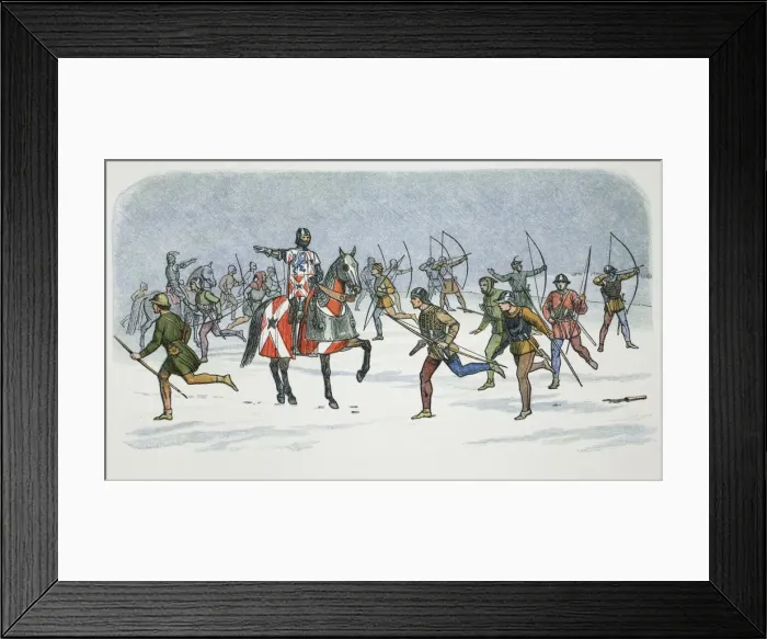 Framed Print : Strategem of Lord Fauconberg at the Battle of Towton, Yorkshire, 1461 (1864). Artist Framed Print : Strategem of Lord Fauconberg at the Battle of Towton, Yorkshire, 1461 (1864). Artist