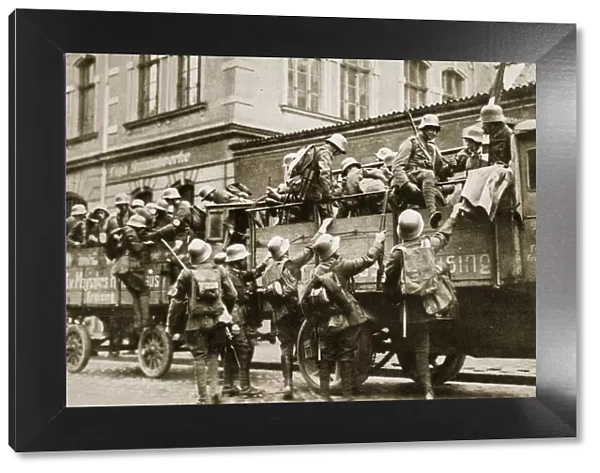 SA troops climbing into trucks, Germany, c1926