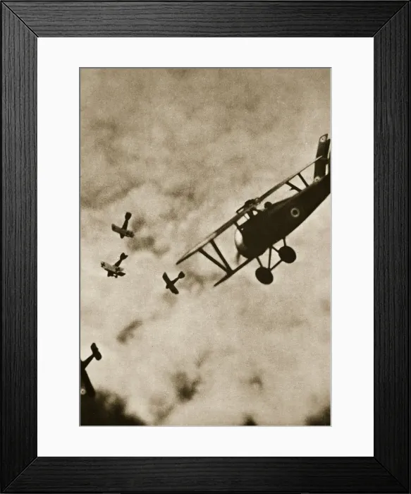Framed Print : Pursuit. Aerial warfare, World War I, c1916-c1918 Framed Print : Pursuit. Aerial warfare, World War I, c1916-c1918