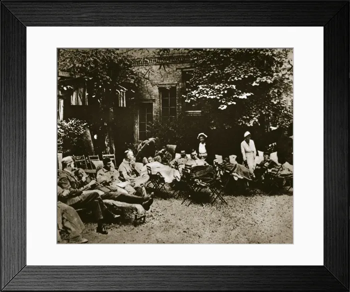 Framed Print : Injured soldiers recuperating at an American hospital in Paris, France, World War I, 1918 Framed Print : Injured soldiers recuperating at an American hospital in Paris, France, World War I, 1918