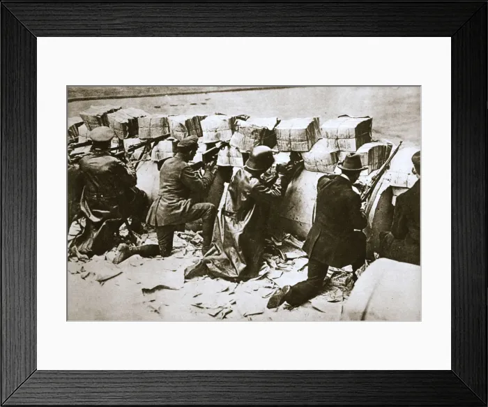 Framed Print : Barricades on a street, German Revolution, Berlin, Germany, c1918-c1919 Framed Print : Barricades on a street, German Revolution, Berlin, Germany, c1918-c1919