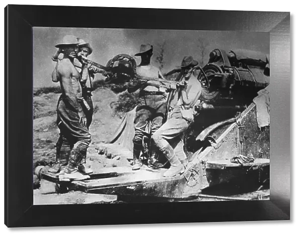 Australian howitzer on the Somme front, World War I, c1914-c1918