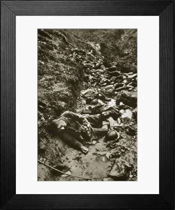 Framed Print : Italian dead at Cividale, World War I, c1917-c1918 Framed Print : Italian dead at Cividale, World War I, c1917-c1918