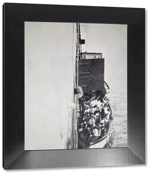 View from the Carpathia of a lifeboat from the Titanic brought alongside, 15 April, 1912