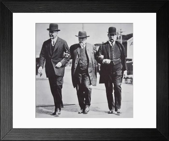 Framed Print : Three American businessmen, 1900s Framed Print : Three American businessmen, 1900s