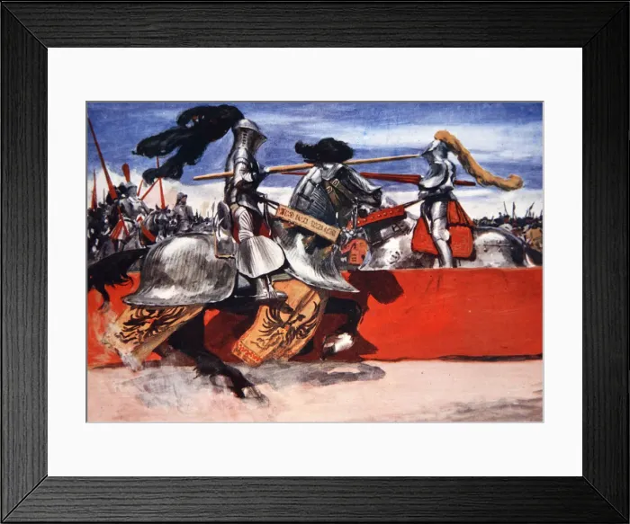 Framed Print : Maximilian I, Holy Roman Emperor, jousting at a tournament, late 15th or early 16th century (1913) Framed Print : Maximilian I, Holy Roman Emperor, jousting at a tournament, late 15th or early 16th century (1913)