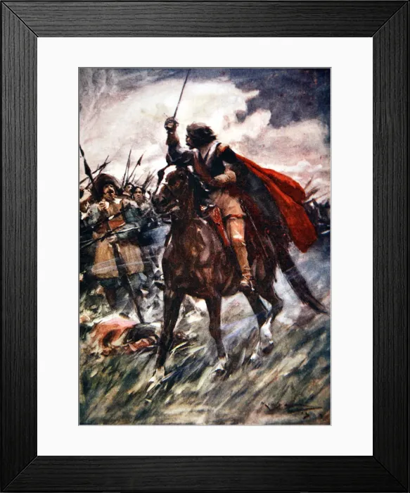 Framed Print : Albrecht von Wallenstein at the Battle of Lutzen, 1632 (1913). Artist: Arthur C Michael Framed Print : Albrecht von Wallenstein at the Battle of Lutzen, 1632 (1913). Artist: Arthur C Michael