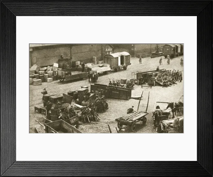 Framed Print : The 2nd Battalion of the Royal Sussex Regiment, Belfast, Ireland, 1907. Artist: AE Brown Framed Print : The 2nd Battalion of the Royal Sussex Regiment, Belfast, Ireland, 1907. Artist: AE Brown