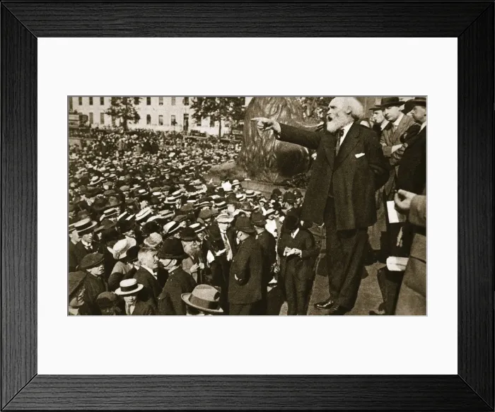 Framed Print : Keir Hardie speaking at a peace rally in Trafalgar Square, 2nd August, 1914. Artist Framed Print : Keir Hardie speaking at a peace rally in Trafalgar Square, 2nd August, 1914. Artist