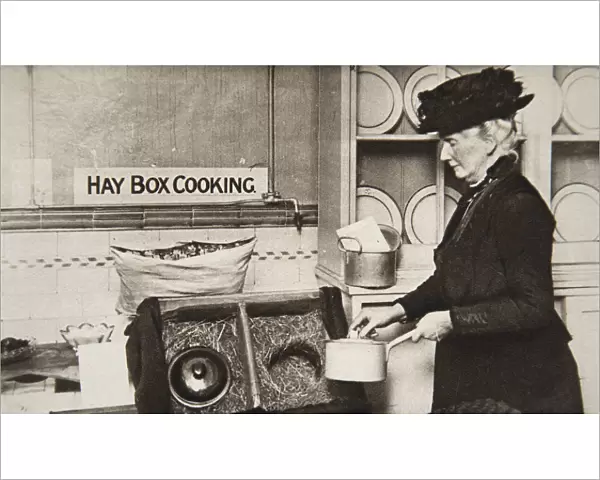 Hay box cooking, World War I, c1914-c1918. Artist:s and G