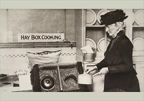 Hay box cooking, World War I, c1914-c1918. Artist:s and G