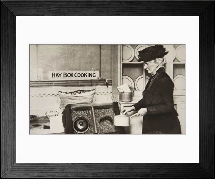 Framed Print : Hay box cooking, World War I, c1914-c1918. Artist:s and G Framed Print : Hay box cooking, World War I, c1914-c1918. Artist:s and G